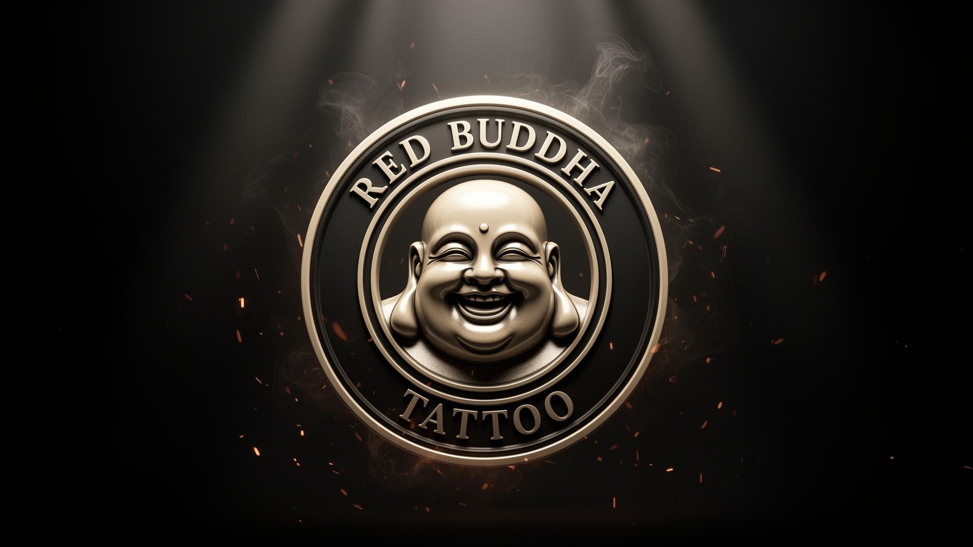 Red Buddha Tattoo studio interior with dramatic red lighting